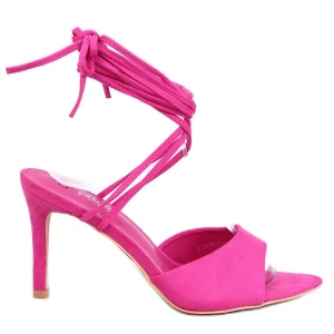 Sandałki na szpilce wiązane Gennaro Fuksja różowe Inna marka