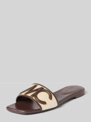 Sandałki z mieszanki skóry i tkaniny z detalem z logo Marc Cain Bags & Shoes