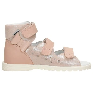 Sandały zabudowane ze skóry naturalnej dla dziewczynki Bartek 86803-029