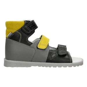 Popielato żółte sandały zabudowane dla chlopca Bartek 86804-027