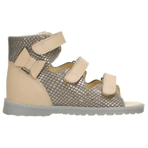 Beżowo brązowe sandały profilaktyczne dla dziewczynki Bartek 81803-025