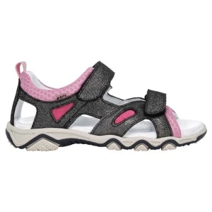 Czarno różowe sandały z brokatem dla dziewczynki Bartek 16697-05