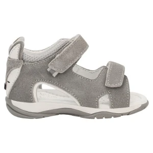 Szare sandały dziecięce z aplikacja wilka na pięcie Bartek 84411-80