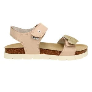 Różowe sandały na korkowej podeszwie Bartek 84415 54 ze złotą odczepiana ozdobą 84415-54