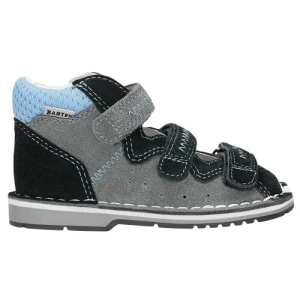 Sandały zabudowane Bartek 89200 60 dla chłopców popielato granatowe 8920060