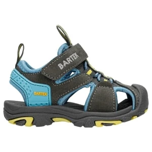 Sandały chłopięce Bartek w kolorze szaro niebieskim z żółtymi akcentami 11042505