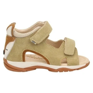 Brązowo beżowe sandały dziecięce z aplikacja lisa Bartek 84411-63