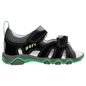 Czarno szare sandały Bartek z zielonymi wstawkami 19188-01