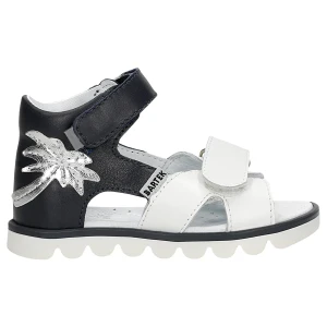 Granatowo białe sandały Bartek 11227015 ze srebrna palma 11227015