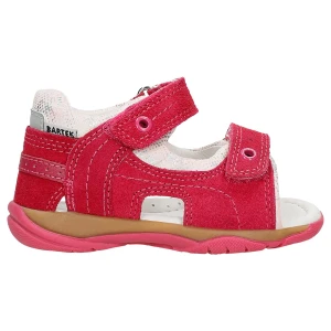 Różowe sandały ze skóry naturalnej dla dziewcząt Bartek 84408-65