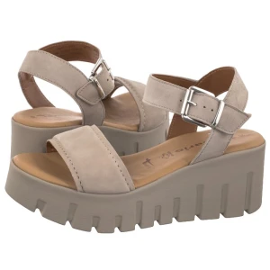 Sandały Beżowe 1-28712-42 378 Taupe Suede (TM481-b) Tamaris