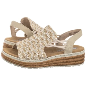 Sandały Beżowe 62741-60 Beige (RI256-b) Rieker