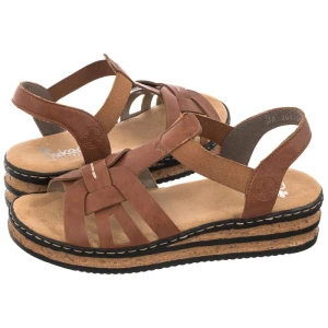 Sandały Brązowe 62918-22 Brown (RI30-a) Rieker