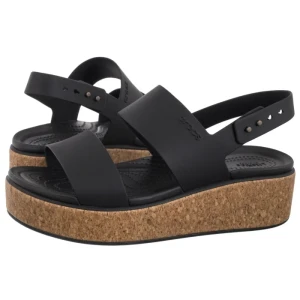 Sandały Brooklyn Cork Low Wedge Black 211144-060 (CR370-a) Crocs