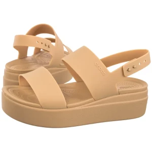 Sandały Brooklyn Low Wedge W Cashew/Cashew 206453-2NC (CR199-h) Crocs