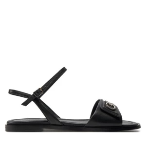 Sandały Calvin Klein Flat Sandal Relock Lth HW0HW01942 Czarny