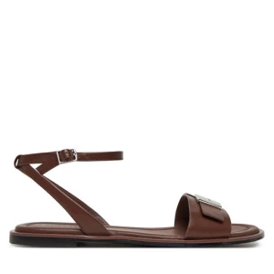Sandały Calvin Klein Flat Sandal W/Ck Hw - Lth HW0HW02367 Brązowy