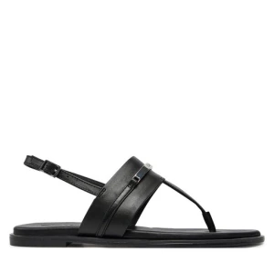 Sandały Calvin Klein Flat Tp Sandal Metal Bar Lth HW0HW02031 Black BEH
