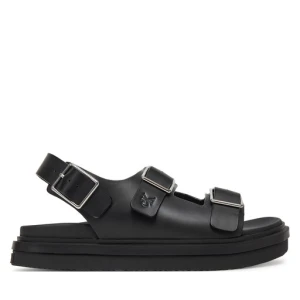 Sandały Calvin Klein Jeans Flat Molded Sandal Buckle YW0YW01785 Czarny
