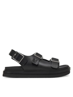 Sandały Calvin Klein Jeans Flat Molded Sandal Buckle YW0YW01785 Czarny