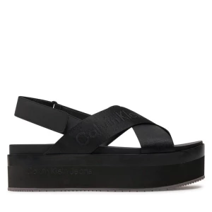 Sandały Calvin Klein Jeans Flatform Sandal Sling In Mr YW0YW01362 Czarny