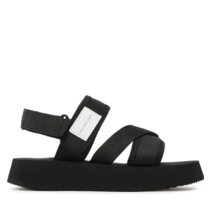 Sandały Calvin Klein Jeans Prefresato Sandal Bagde YW0YW00967 Czarny