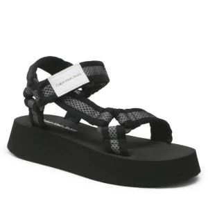 Sandały Calvin Klein Jeans Prefresato Sandal Webbing Mesh YW0YW00969 Czarny