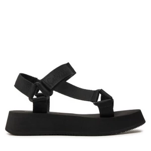 Sandały Calvin Klein Jeans Sandal Velcro Webbing In Mtl YW0YW01480 Czarny