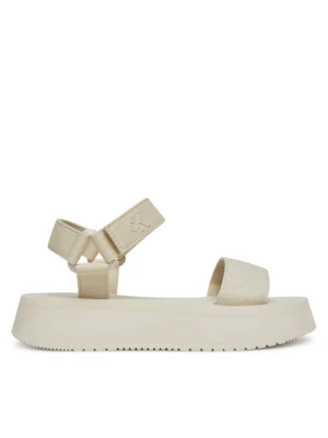 Sandały Calvin Klein Jeans Sandal Velcro Webbing Mg YW0YW01693 Écru Kremowy