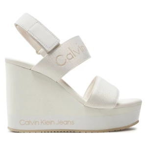 Sandały Calvin Klein Jeans Wedge Sandal Webbing In Mr YW0YW01360 Biały