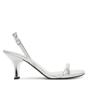 Sandały Calvin Klein Sculpt Kitt Heel Strappy Lth Met HW0HW02709 Srebrny