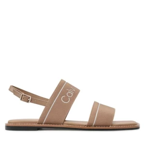 Sandały Calvin Klein Squared Flat Sandal He HW0HW01496 Brązowy