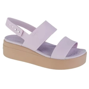 Sandały Crocs Brooklyn Low Wedge 206453-5PV fioletowe