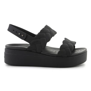 Sandały Crocs Brooklyn Woven Low Wedge 209977-060 czarne