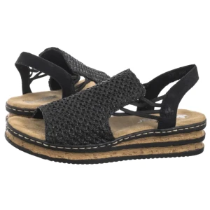 Sandały Czarne 62941-00 Black (RI258-a) Rieker