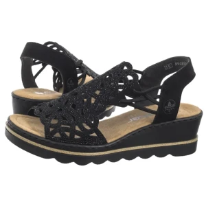 Sandały Czarne 67465-00 Black (RI252-a) Rieker