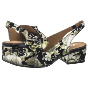 Sandały Czarne w Kwiaty Złote N6539-44/00-1 (MA1206-e) Maciejka