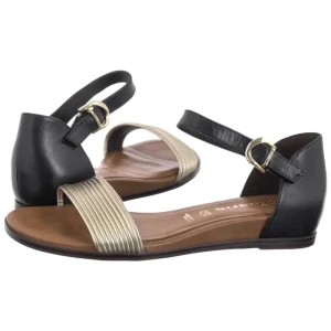 Sandały Czarne/Złote 1-28110-42 098 Black Comb (TM488-b) Tamaris