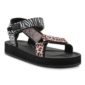 Sandały D.Franklin Forest High Strips Animal Print  DFSH404002-ABLA czarne