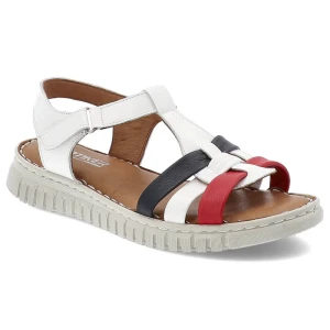 Sandały damskie Artiker, na platformie skórzane na rzepy z miękkimi wkładkami, multikolor, 56C0855