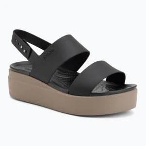 Sandały damskie Crocs Brooklyn Low Wedge black/mushroom