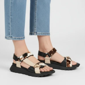 Sandały damskie Hispanitas, cholewka ze skóry naturalnej paskowa konstrukcja z regulowanym zapięciem elastyczna podeszwa zapewniająca stabilność i ko