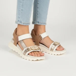 Sandały damskie Hispanitas, cholewka ze skóry naturalnej sportowa forma z regulowanymi paskami odkryta konstrukcja stabilna podeszwa zapewniająca wyg