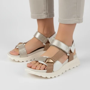 Sandały damskie Hispanitas, cholewka ze skóry naturalnej sportowy fason z regulowanymi paskami odkryta konstrukcja lekka stabilna podeszwa zapewniają