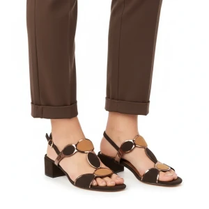 Sandały Damskie Marco Tozzi, niski obcas paski regulowane zapięcie stabilna konstrukcja dekoracyjne detale odkryte palce wygodna forma, brązowe, 2-28