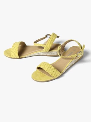 Sandały damskie na koturnie żółte TOPWAY