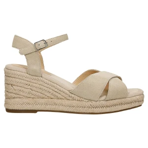 Beżowe sandały damskie w stylu espadryli relaks r 76004-64