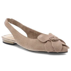 Sandały damskie Vinceza, cholewka ze skóry naturalnej pasek wokół pięty z elastyczną wstawką, beżowe, 66951