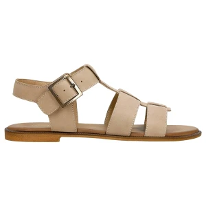 Beżowe sandały rzymianki ze skóry nubukowej 76211-50 Wojas