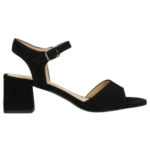Czarne sandały na niskim obcasie 76229-61 Wojas
